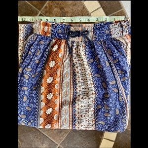 Anthropologie Red White & Blue Boho Maxi Skirt XS